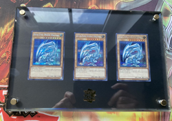 Yugioh 3x Blue-Eyes White Dragon Secret Rare KC01 English Kaiba Briefcase - Image 1