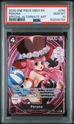 Perona - One Piece TCG Heroines EB03-045 SP English Special Alternate Art PSA 10 - Image 1