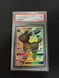 2019 POKEMON SUN & MOON HIDDEN FATES SV69 UMBREON GX SV69/SV94 PSA 9 - Image 1
