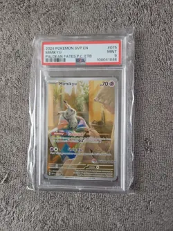 Pokemon Mimikyu Paldean Fates Pokemon Center Promo 075 PSA 9 Exclusive Stamp - Image 1