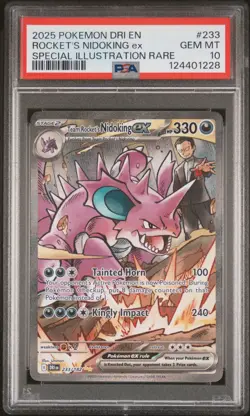 2025 Pokemon Rocket's Nidoking EX #233 Full Art Special Illustration Rare PSA 10 - Image 1