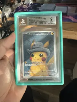 2023 Pokemon Promo S&V Black Star Pikachu with Grey Felt Hat x Van Gogh Art BGS9 - Image 1