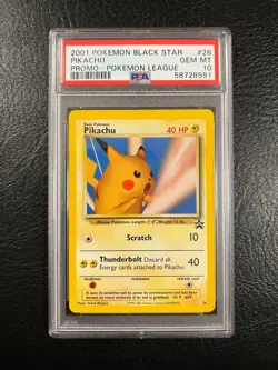 G2U 2001 Black Star Promo 26 Pikachu Gem Mint Pokemon League PSA 10 - Image 1