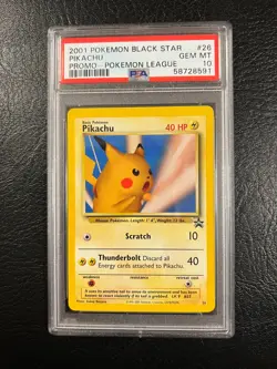 G2U 2001 Black Star Promo 26 Pikachu Gem Mint Pokemon League PSA 10 - Image 2