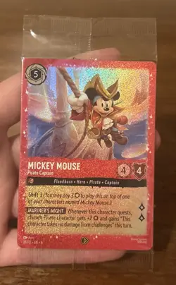 SEALED Mickey Mouse - Pirate Captain 18/P2 Glimmer Foil Promo NM Disney Lorcana - Image 1