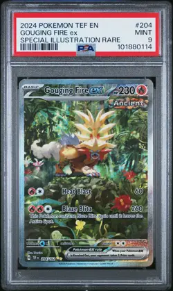 2024 POKEMON TEF EN-TEMPORAL FORCES #204 GOUGING FIRE EX PSA 9 - Image 1