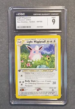 Light Wigglytuff 54/105 1st Edition Neo Destiny 2002 WoTC Pokemon CGC 9 Mint - Image 1
