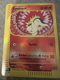 Pokemon TCG Cyndaquil 105/165 Expedition Base Set Reverse Holo 50 HP Eng 2002 - Image 1