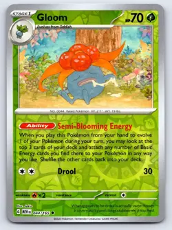Gloom 044/165 Uncommon 151 Pokemon Reverse Holo Near Mint - Image 1