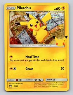 Pikachu 025/025 Promo McDonald's 25th Anniversary Promos Pokemon Holo NM - Image 1