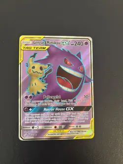 Pokemon Gengar & Mimikyu GX 164/181 Team Up TAG TEAM Holo LP - Image 1