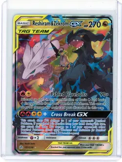 2019 Cosmic Eclipse Reshiram & Zekrom GX Holo Rare #157/236 - Image 1
