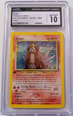 2001 Pokemon Entei Neo Revelation 1st edition CGC 10 Gem Mint Holo - Image 1