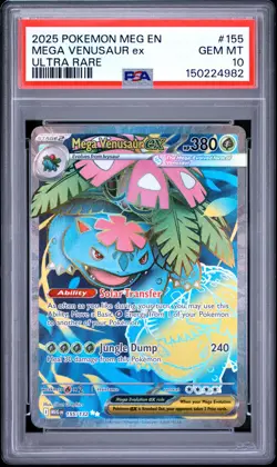 2025 POKEMON MEG EN-MEGA EVOLUTION ULTRA RARE #155 MEGA VENUSAUR EX PSA 10 - Image 1