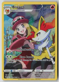 Braixen TG01/TG30 Holo Silver Tempest Trainer Gallery Pokemon LP - Image 1