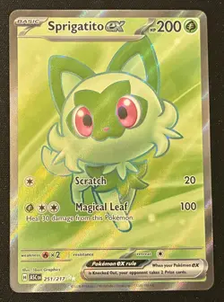 Pokemon TCG Card Sprigatito EX 251/217 Ascended Heroes Full Art Ultra Rare NM - Image 1