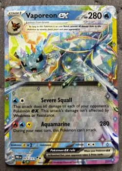 Pokemon TCG Vaporeon EX 023/131 Prismatic Evolutions Double Rare - Image 1