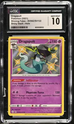 Dragapult Shining Fates: Shiny Vault Pokemon SV062/SV122 Holo CGC 10 - Image 1