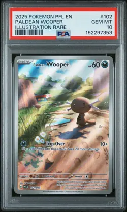 2025 POKEMON PFL EN-PHANTASMAL FLAMES ILLUSTRATION RARE PALDEAN WOOPER PSA 10 - Image 1