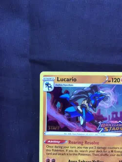 Pokemon Cards: Brilliant Stars Staff Prerelease Promo: Lucario SWSH186 - Image 3