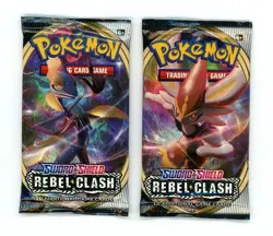 (2) POKEMON SWORD & SHIELD REBEL CLASH FACTORY SEALED 10 CARD BOOSTER PACKS NEW - Image 1