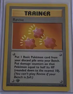 1999 Pokemon TCG Base 1st Edition Shadowless Trainer Card Revive #89/102 EX-NM - Image 1