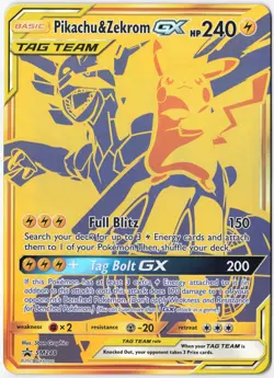 Pikachu & Zekrom GX - Holo Promo Jumbo Cards SM248 LP - Image 1