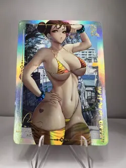 Chun Li Street Fighter Engraved Holo Sexy Goddess Anime Waifu ACG Card - Image 1