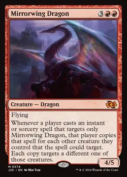 Mirrorwing Dragon 0579 Non Foil Mythic Foundations Jumpstart MTG Near Mint - Image 1