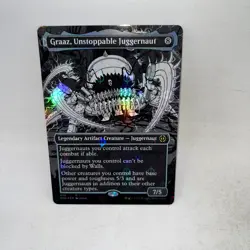 Graaz, Unstoppable Juggernaut Borderless Step-and-Compleat Foil Phyrexia MTG - Image 1