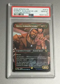 2025 MTG Barret, Avalanche Leader - Chocobo Track Foil - Final Fantasy PSA 10 - Image 1