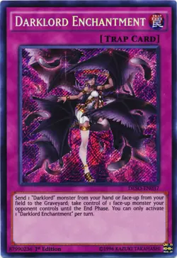 Yugioh! Darklord Enchantment - DESO-EN037 - Secret Rare - 1st Edition Near Mint, - Image 1