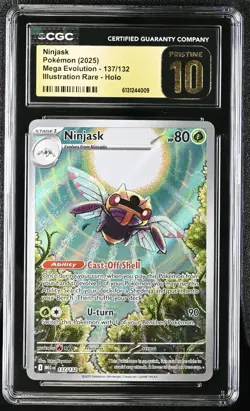 Ninjask 137/132 Pokemon Mega Evolution Holo Illustration Rare IR CGC 10 PRISTINE - Image 1