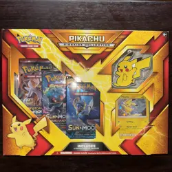Pokemon TCG Pikachu Sidekick Collection Box - 3 Booster Packs + Keychain SEALED! - Image 1