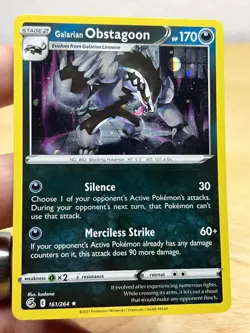 Galarian Obstagoon (Cosmos Holo Swirl) 161/264 Rare Pokemon NM/M - Image 1