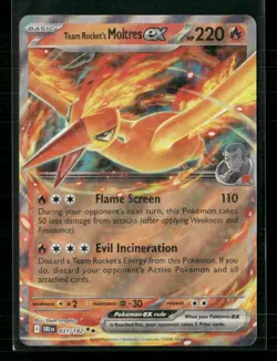Team Rocket's Moltres ex 031/182 Double Rare Destined Rivals Pokemon Near Mint - Image 1