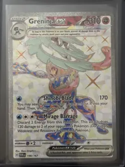 Pokemon TCG Greninja ex 198/167 TWM Secret Rare Full Art Holo - Image 1