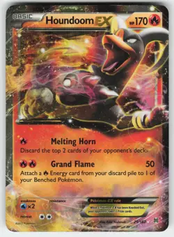Houndoom EX 21/162 Holo EX Rare BREAKthrough Pokemon Heavily Played - Image 1