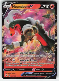 Houndoom V 021/189 Holo V Rare Darkness Ablaze Pokemon Near Mint - Image 1