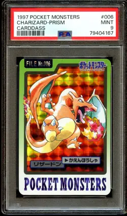 PSA 9 MINT Charizard 006 Carddass PRISM 1997 Japanese Pokemon Card 167 - Image 2
