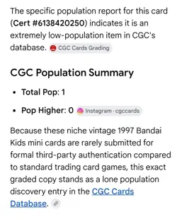Bandai Pokemon Kids LICKITUNG Card #132 Japanese CGC-9 Mint ~ POP 1! NONE HIGHER - Image 2
