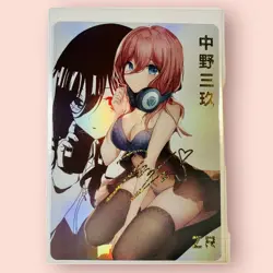 Miku Nakano ZR - Quintuplets Goddess Story TCG Signature Rare Foil Doujin Card - Image 1