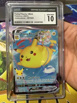CGC 10 GEM MINT Flying Pikachu VMAX 007/025 FULL ART HOLO Pokemon Card 062 - Image 1