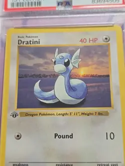 1999 Pokemon Game Dratini PSA 7 Mint 1st First Edition 26 Base Set Card 26/102 - Image 2
