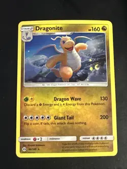 Pokemon TCG Sun & Moon Dragonite Card 96/149 Cosmos Holo Holo Scratches NM-M - Image 1