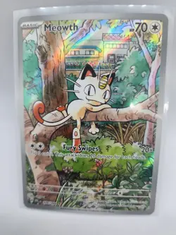 2025 Pokemon Gaming Phantasmal Flames Meowth #106/094 Illustration Rare - Image 1