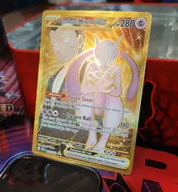 Team Rocket's Mewtwo ex - 240/182 - Pokemon Destined Rivals Gold Hyper Rare NM - Image 1