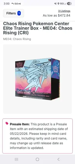 Pokemon Center ETB CHAOS RISING - Image 1