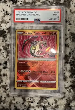 Pokemon TCG Radiant Charizard Card Pokemon Go 011/078 Radiant Rare PSA 9 - Image 1