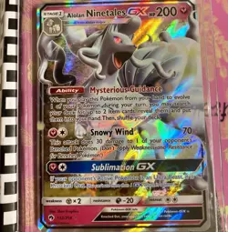Alolan Ninetales GX Lost Thunder Pokemon Card 132/214 Ultra Rare Holo Card NM - Image 1